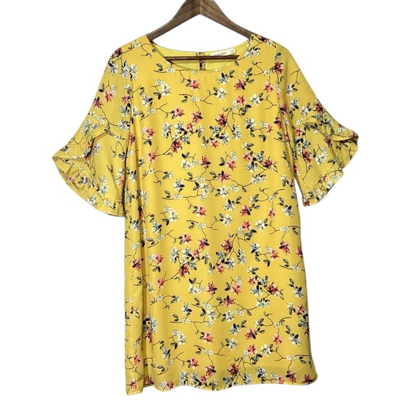 Yellow Flutter Sleeve Mini Sundress - Picture 2 of 4